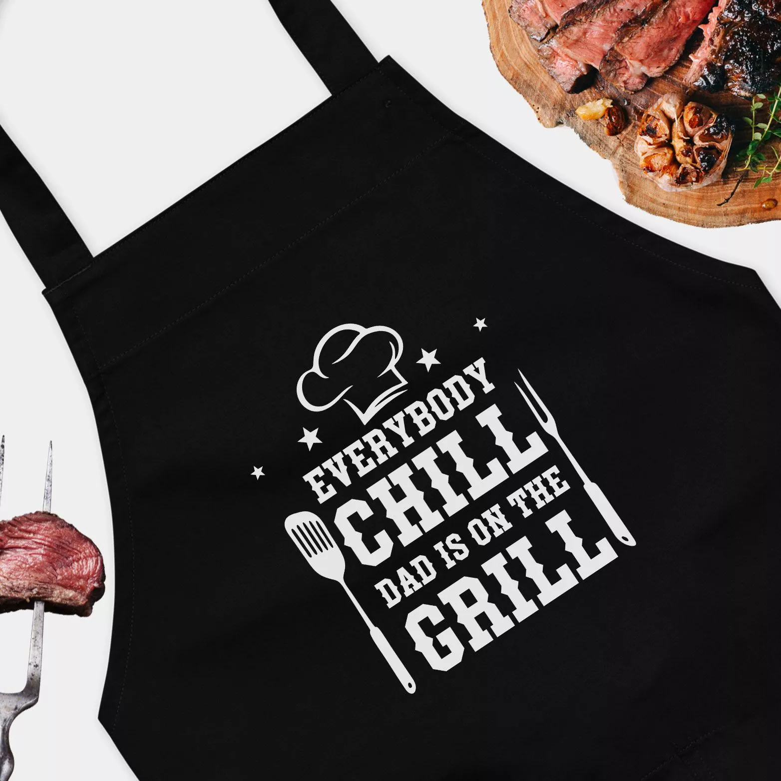 Everybody Chill Dad Is On The Grill Funny Outdoor Grilling Apron