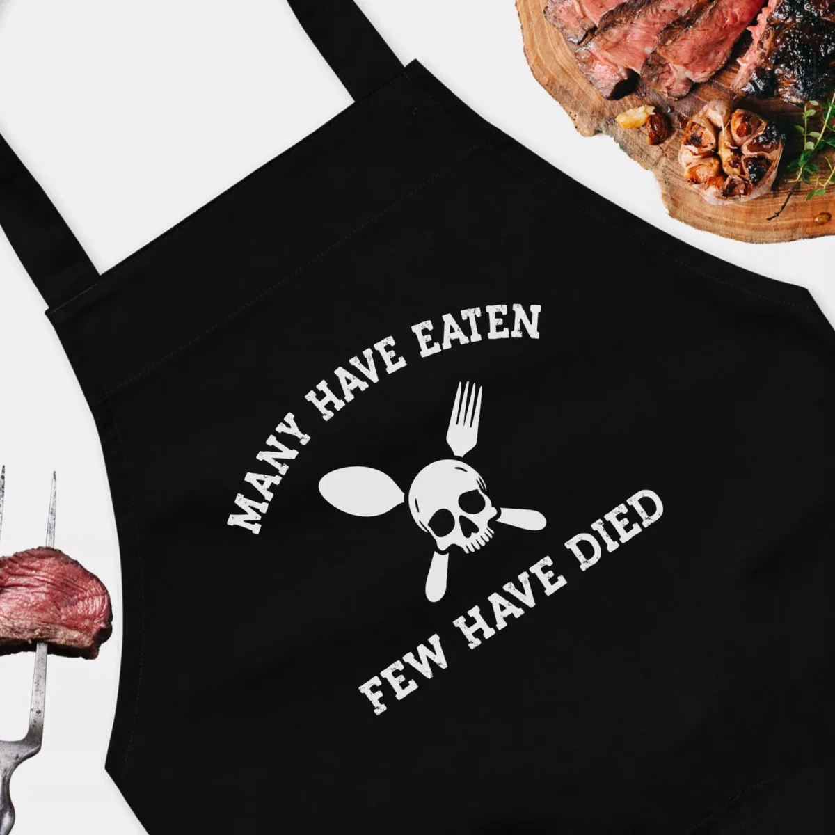 Many Have Eaten Few Have Died Funny Apron - Dad's BBQ Cookout Apron - Funny BBQ Grilling Apron for Men - Kitchen BBQ Apron