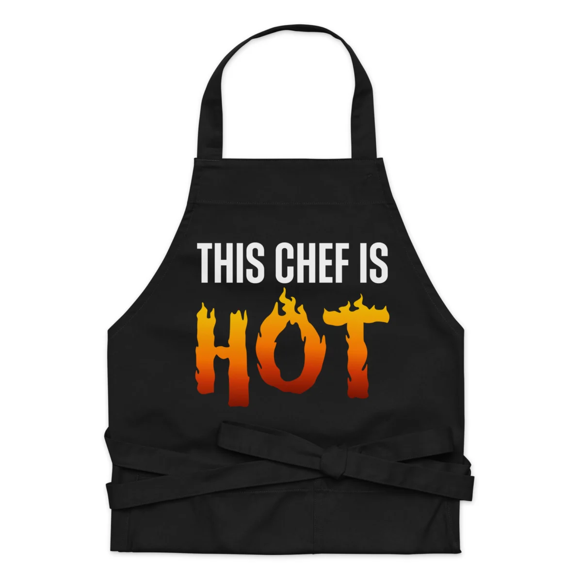 organic-cotton-apron-black-front-6604db9bd5237-1.jpg This Chef Is Hot Funny Chef Apron - For Men And Women Cooking Grilling Baking