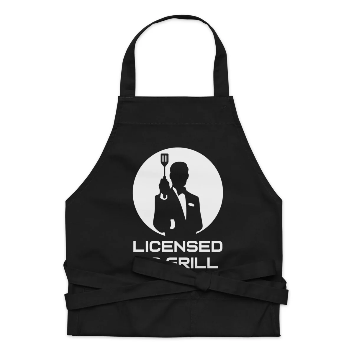 Licensed to Grill Funny Apron For Men - Kitchen Cooking Novelty Barbeque Gift for Dad Apron