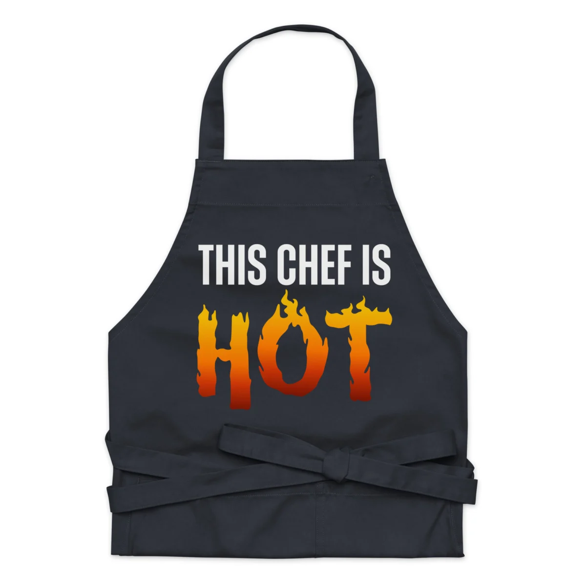 organic-cotton-apron-navy-front-6604db9bd6459-1.jpg This Chef Is Hot Funny Chef Apron - For Men And Women Cooking Grilling Baking