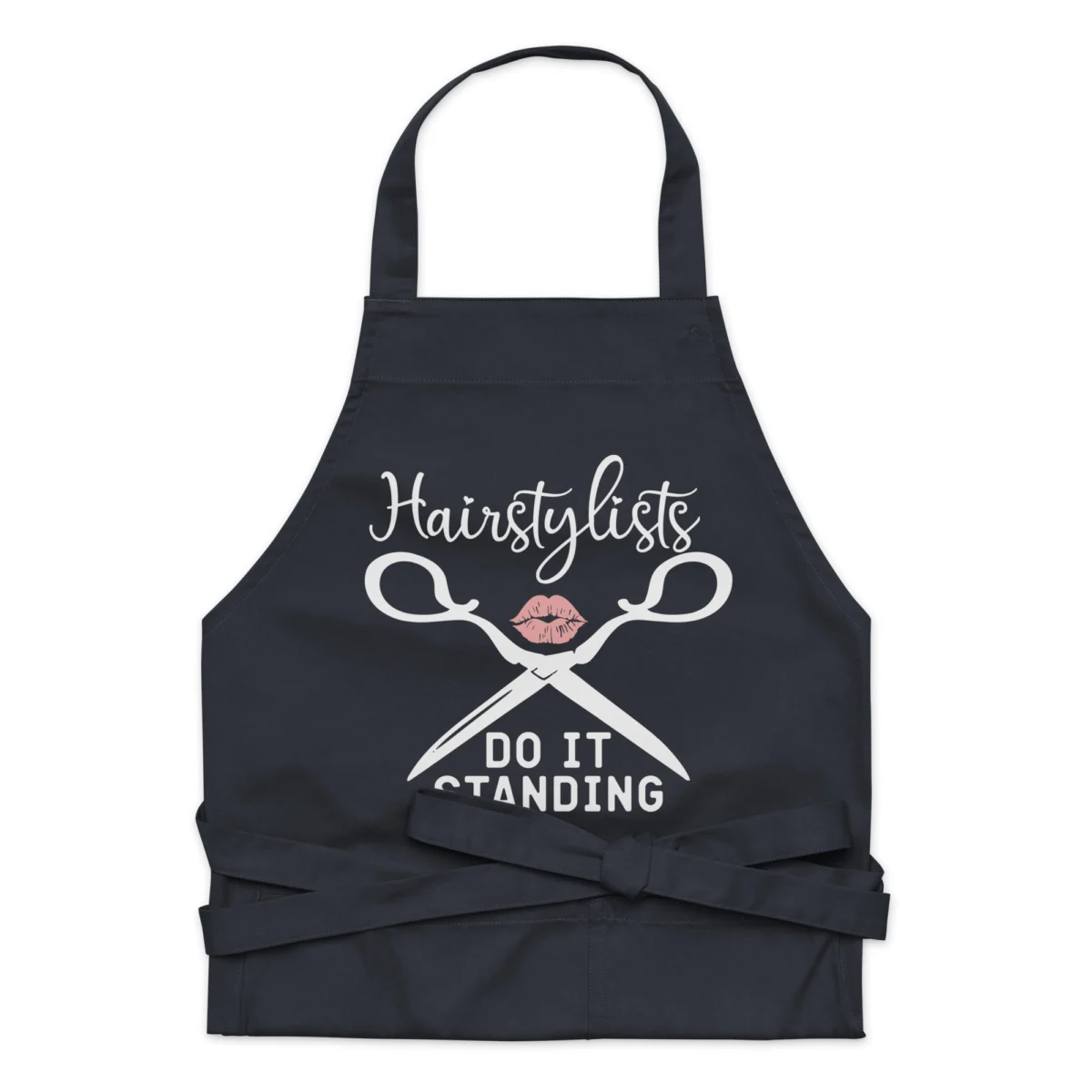 organic-cotton-apron-navy-front-66068cc005424.jpg Hairstylists Do It Standing Funny Hair Stylist Apron - Hairstylist Aprons for Women Men - Hairdresser Apron for Salon