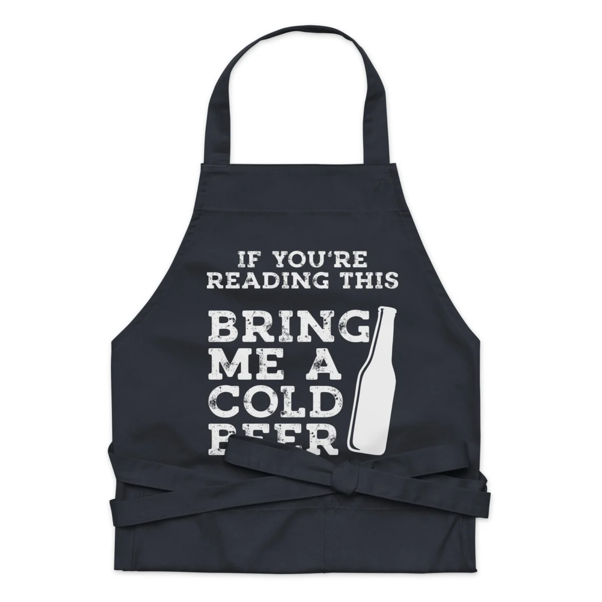 If You're Reading This Bring Me A Cold Beer Apron - Funny BBQ Grilling Apron - Funny Apron for Men - Grill Gift for Cooking Dad, Husband