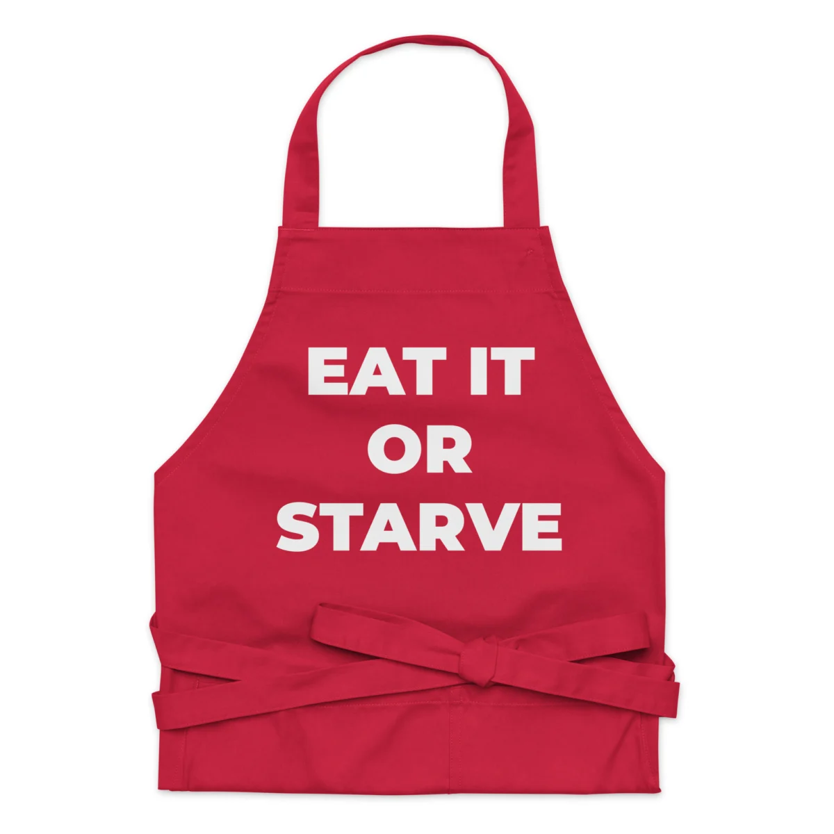 Eat It Or Starve Funny Chef Apron - Home Cooking Cotton Apron For Dad Chef
