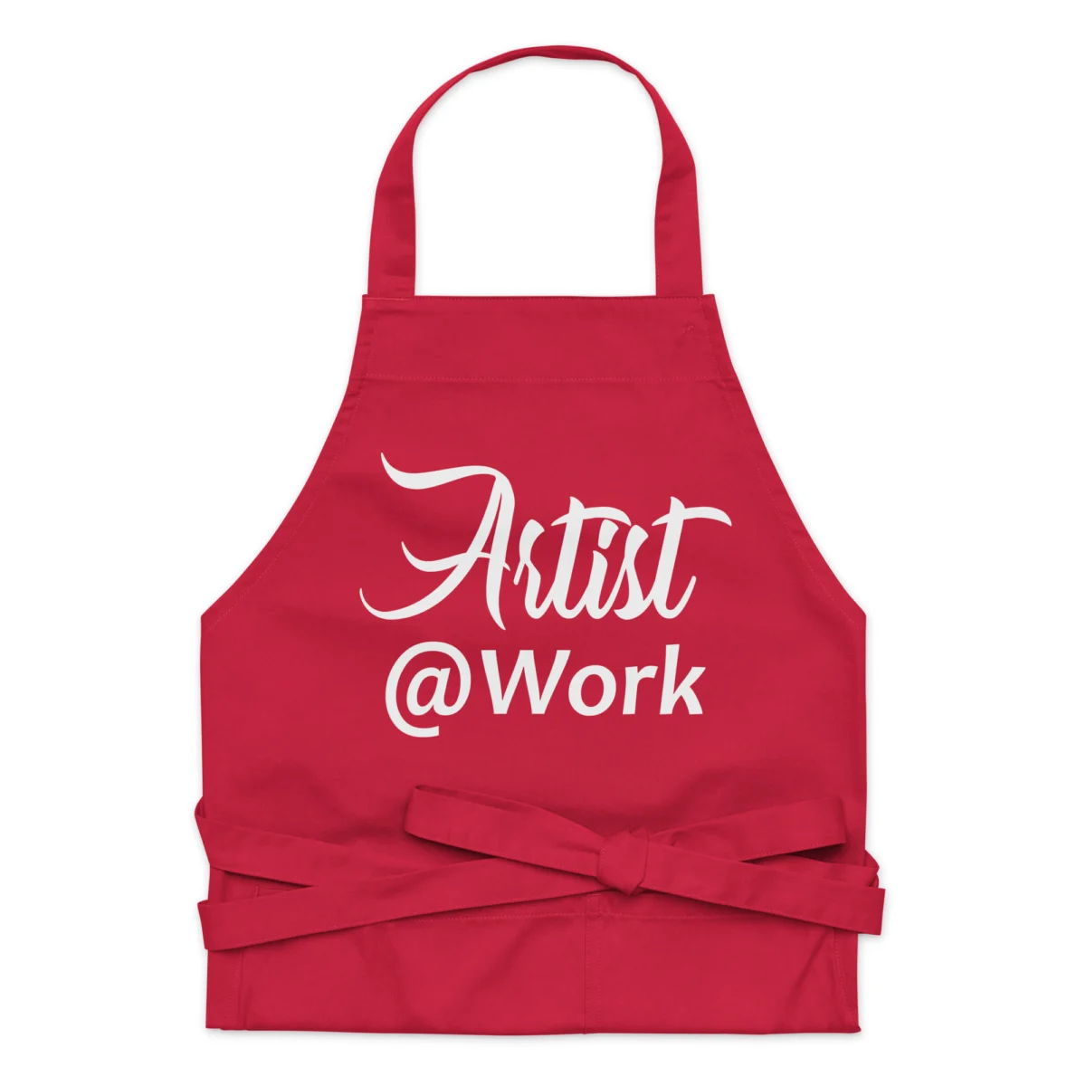 organic-cotton-apron-red-front-6605e68d95e4d.jpg Artist At Work Artist Painting Apron - For Artists And Painters Working Studio