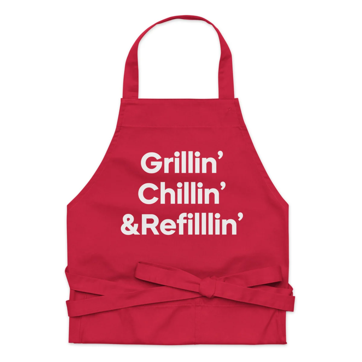 Grillin Chillin and Refillin Funny BBQ Grilling Apron - BBQ Grill Master - Father's Day Gift For Meat Smoking
