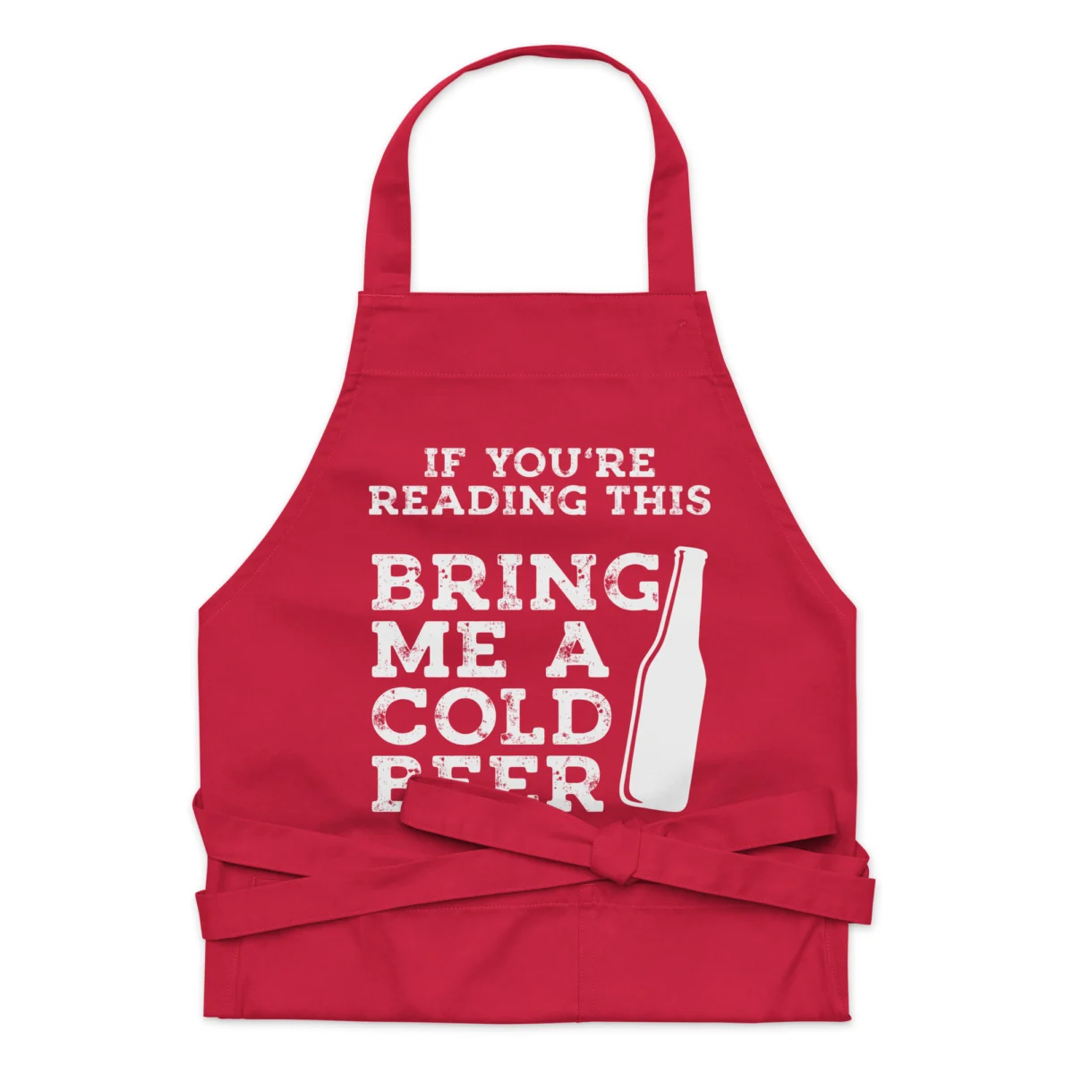 If You're Reading This Bring Me A Cold Beer Apron - Funny BBQ Grilling Apron - Funny Apron for Men - Grill Gift for Cooking Dad, Husband