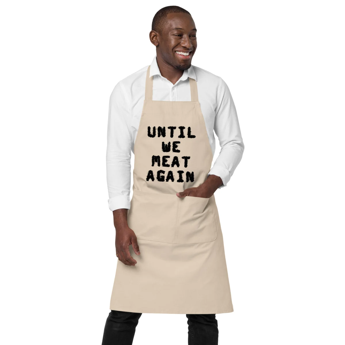 Until We Meat Again Funny Butchers Pun Apron - For Men Grilling