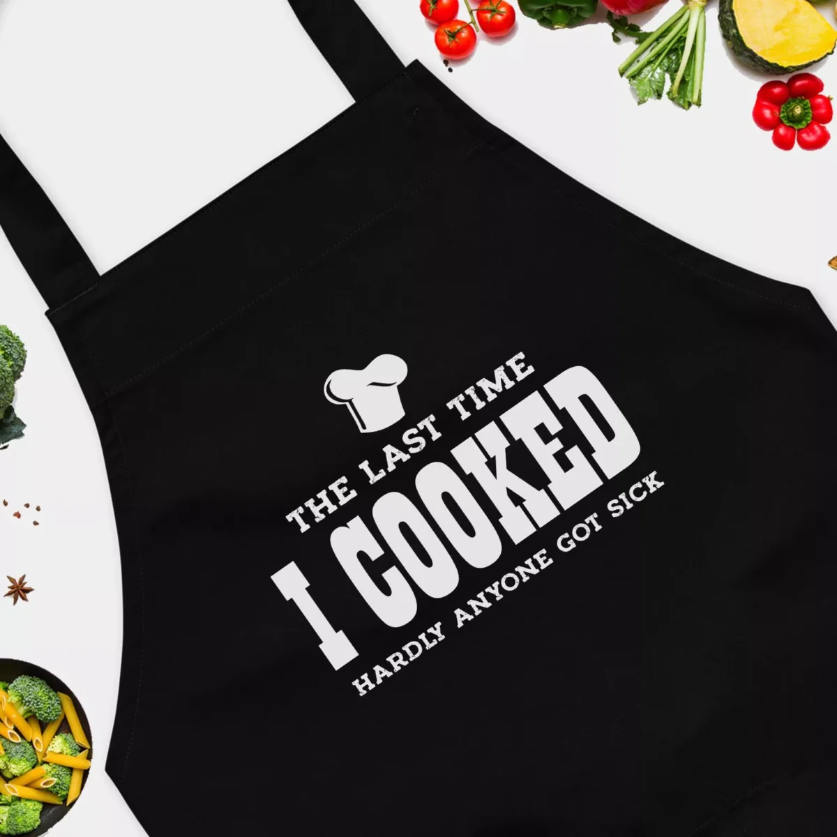 The Last Time I Cooked Hardly Anyone Got Sick Apron - Funny Apron for Men - BBQ Grill Apron - Funny Apron for Dad