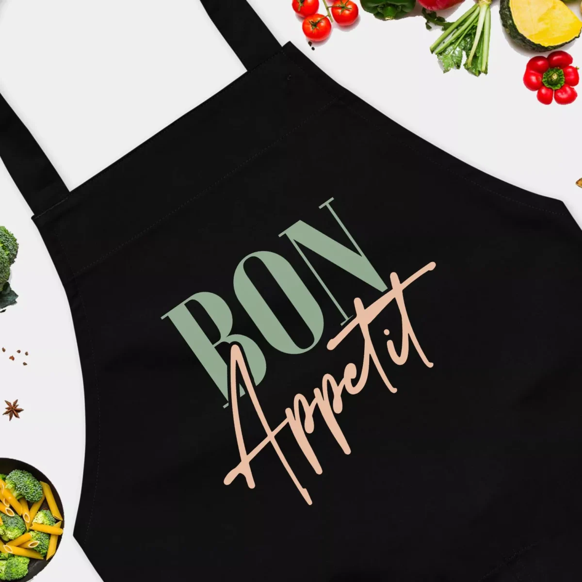 Bon Appetit Good Appetite Apron - Professional Chef Aprons For Men and Women - Cooking Apron for Mom - Farmhouse Apron Gift