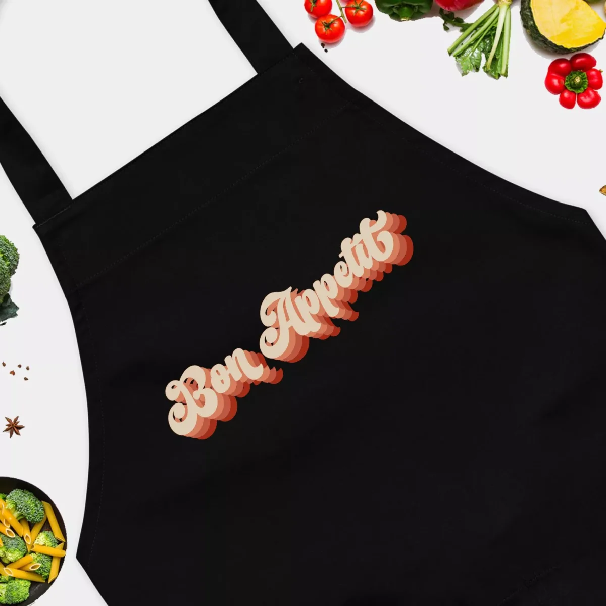 Bon Appetit Apron - Unisex Cooking and Baking Apron - Gift Idea for Him or Her