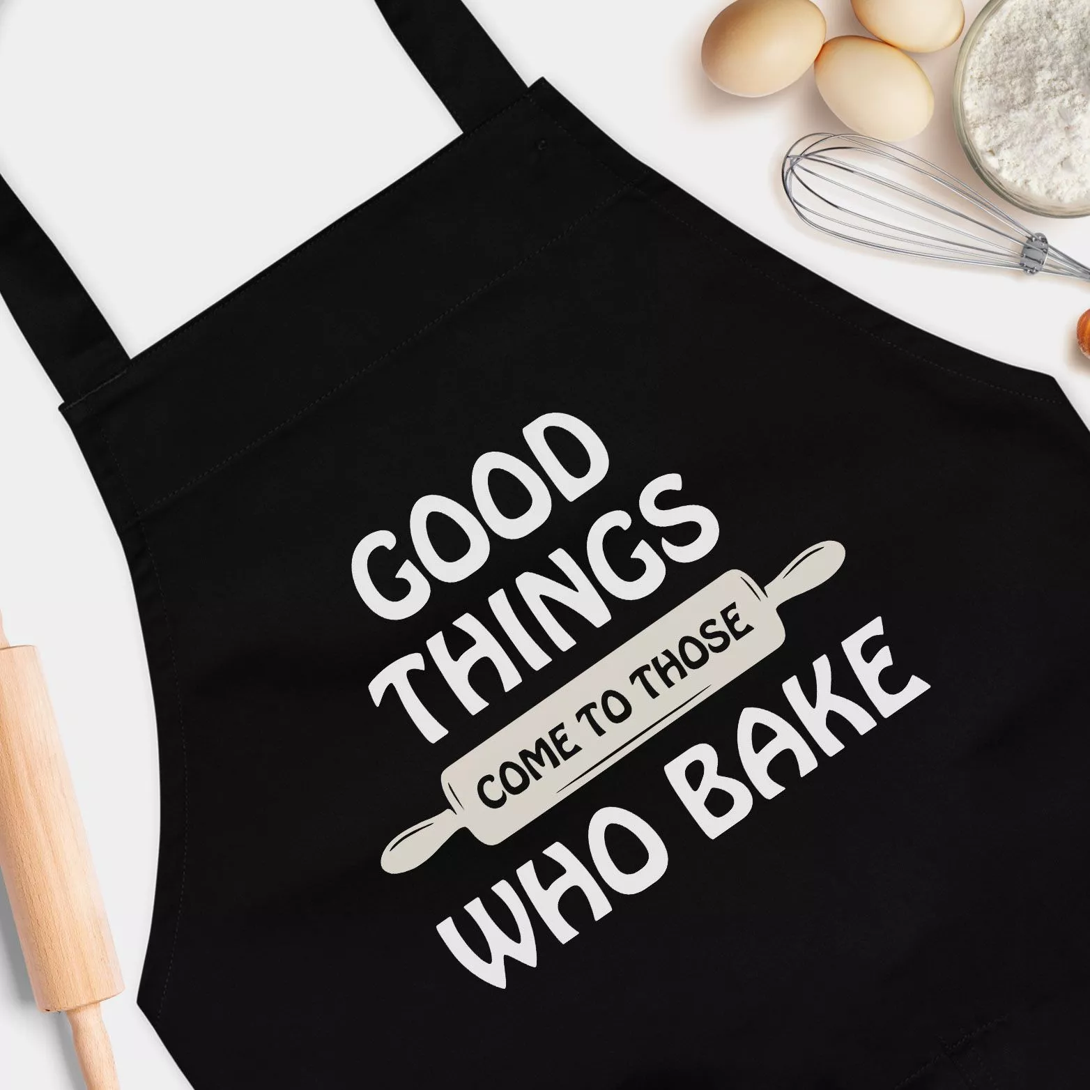 Good Things Come to Those Who Bake Kitchen Apron - Gift for Baker - Housewarming gift - Baking Mom gift - Wife gift - Bakery Bakers Chef Apron