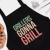 Grillers Gonna Grill Funny Grilling Apron - Chef BBQ Grillers Quote - Funny Lunch Dinner Party Family Dad Gift