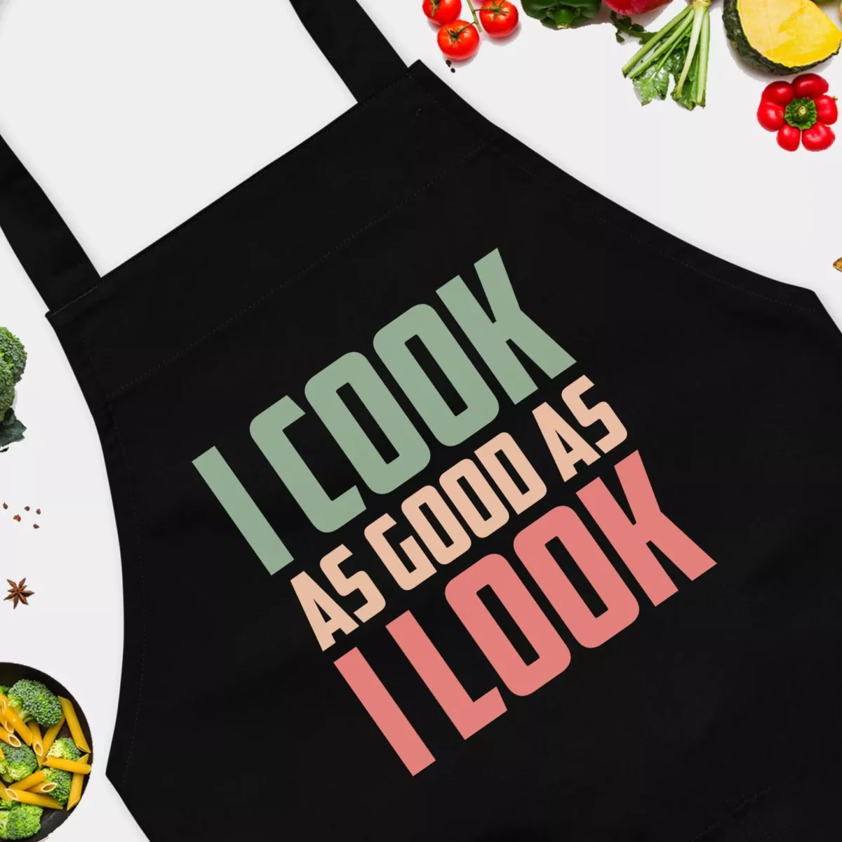 I Cook As Good As I Look Chef Apron - Kitchen Cooking Gift Idea - Wife Cooking Apron - Mom Birthday Gift - Funny Lunch Dinner Party Apron For Men And Women