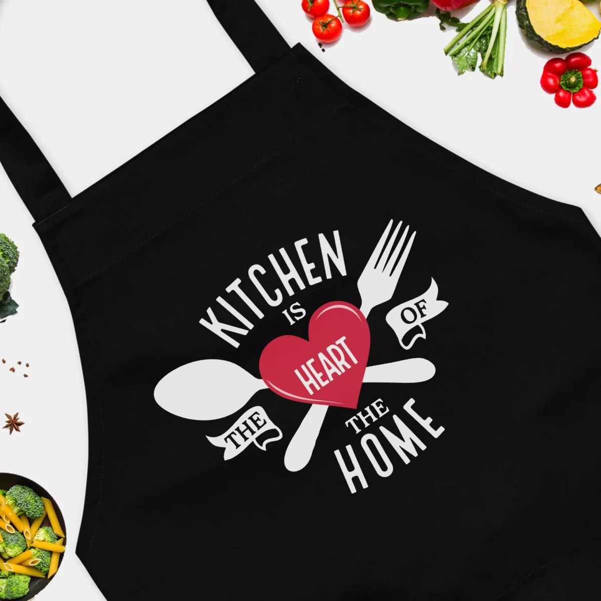 The Kitchen is the Heart of the Home Apron - Funny Home Kitchen Apron - Best Kitchen Gift For Her - For Mom