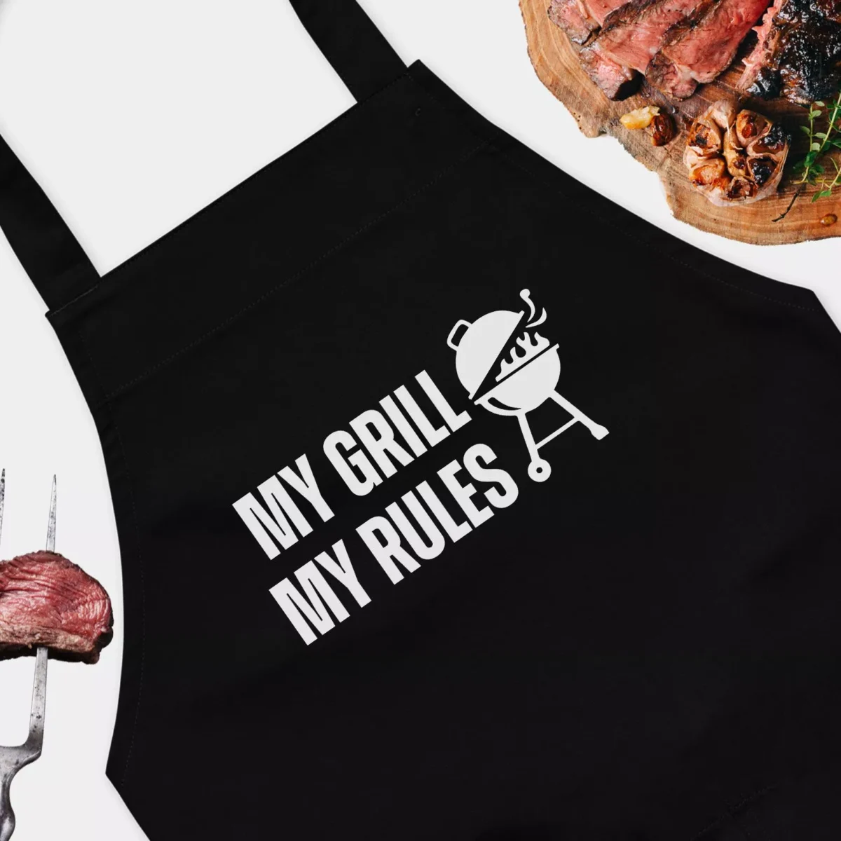 My Grill My Rules Apron - Funny Men's BBQ Apron - Apron Gifts for men - Apron Gift for Dads - Gift for Cook, Chef in the House, Barbecue Master