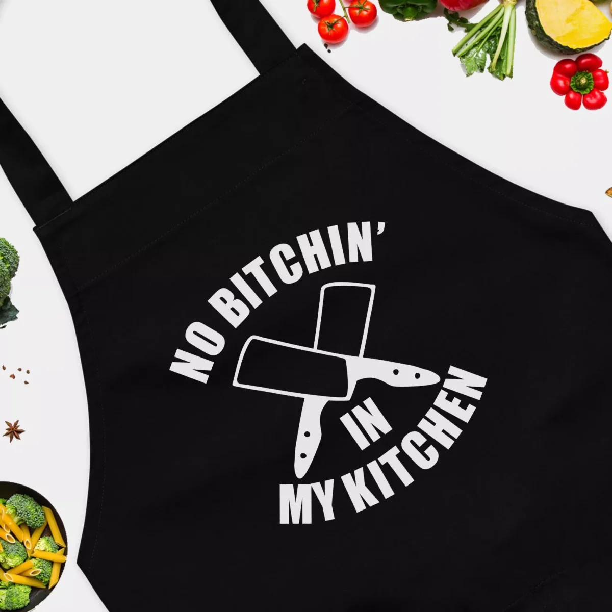 No Bitchin In My Kitchen Funny Chef Apron - Mother's Day Gift For Mom - Funny Kitchen Cooking Sassy Apron - Cute Kitchen Gift for Her - For Cooks