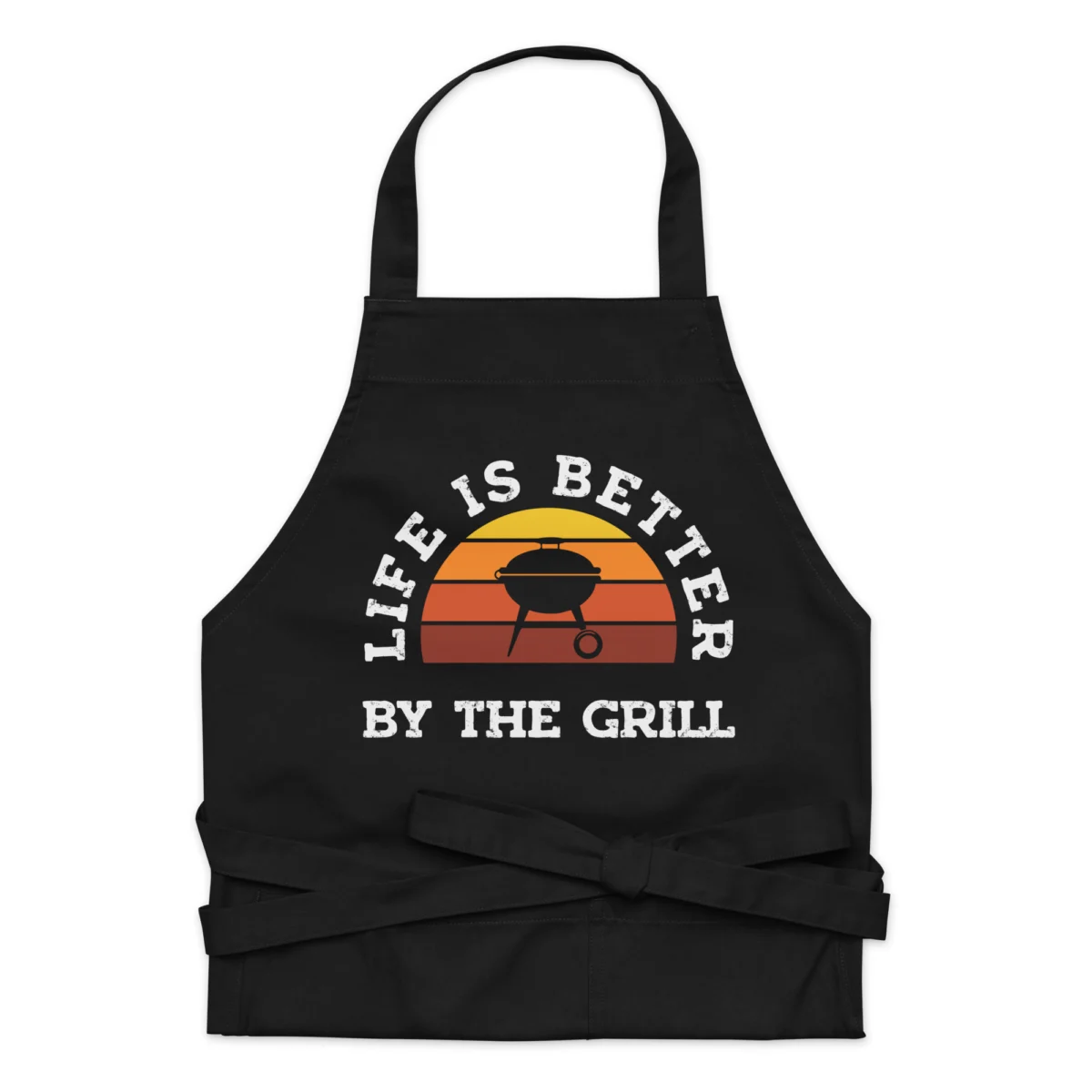 organic-cotton-apron-black-front-660bd50e1e8af.jpg Life Is Better By The Grill Dads BBQ Meat Grilling Apron - For Men