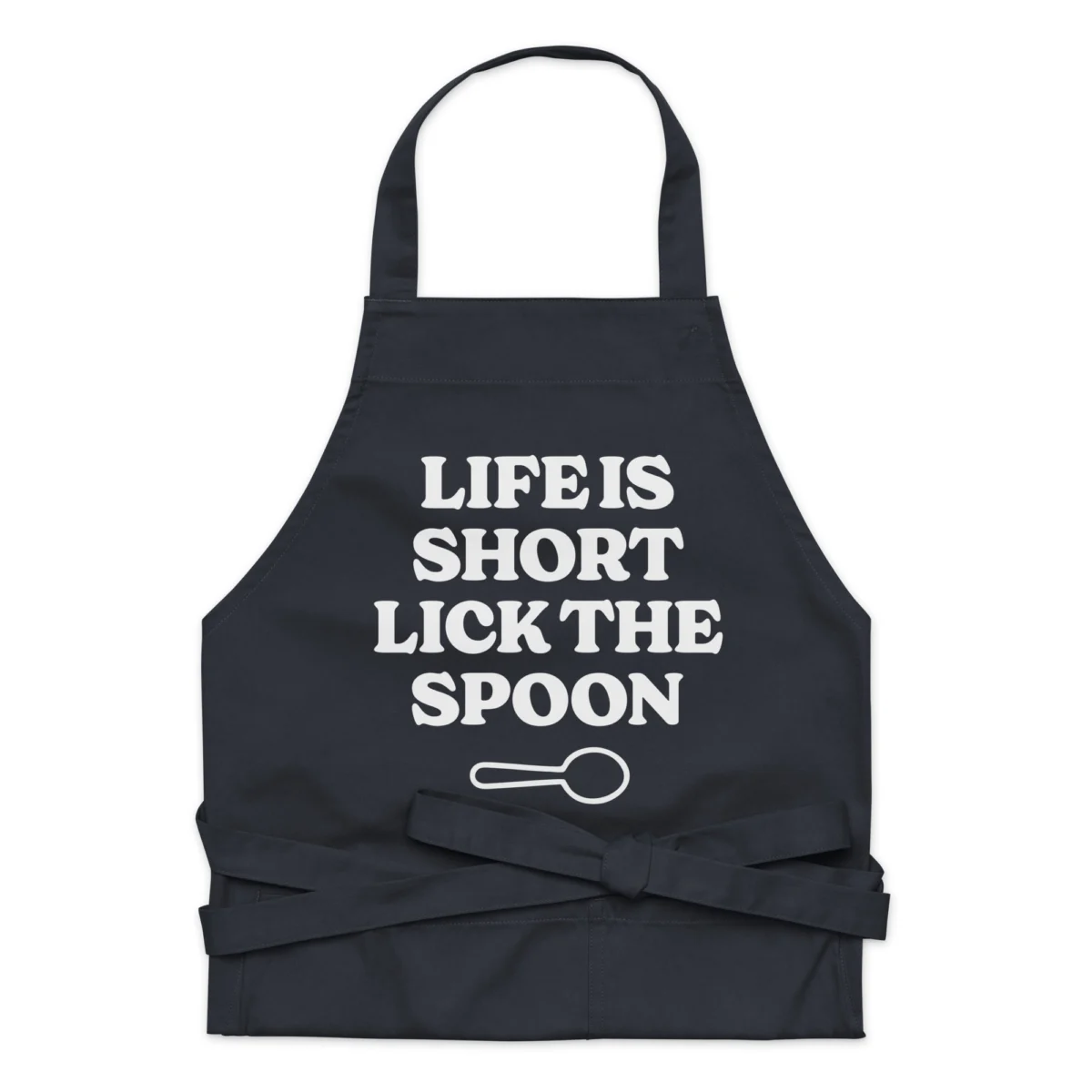 Life Is Short Lick The Spoon Funny Apron - Funny Kitchen Sayings - Funny Aprons for Men - Gift for Her - Chef Kitchen, BBQ, Baking Apron - Father Day Gift For Dad