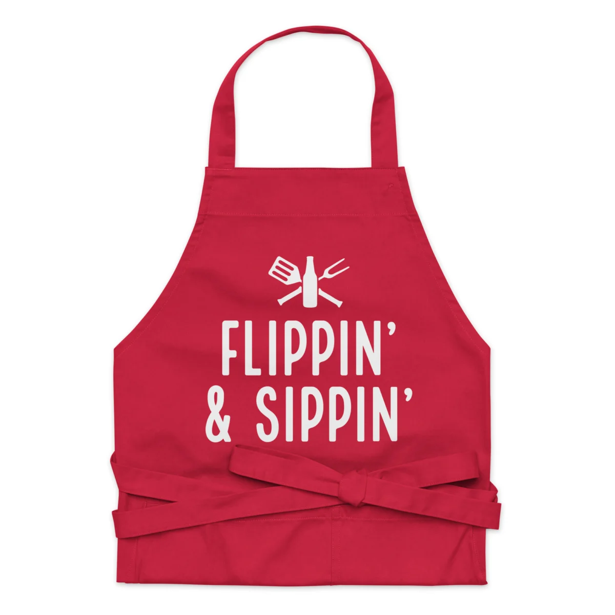 Flipping And Sipping Funny Grilling Apron for Dad BBQ