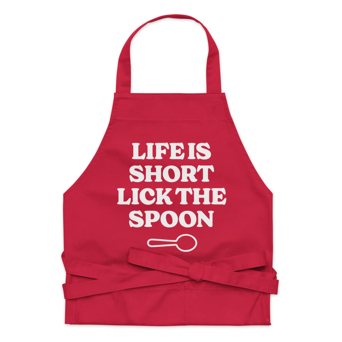 Life Is Short Lick The Spoon Funny Apron - Funny Kitchen Sayings - Funny Aprons for Men - Gift for Her - Chef Kitchen, BBQ, Baking Apron - Father Day Gift For Dad