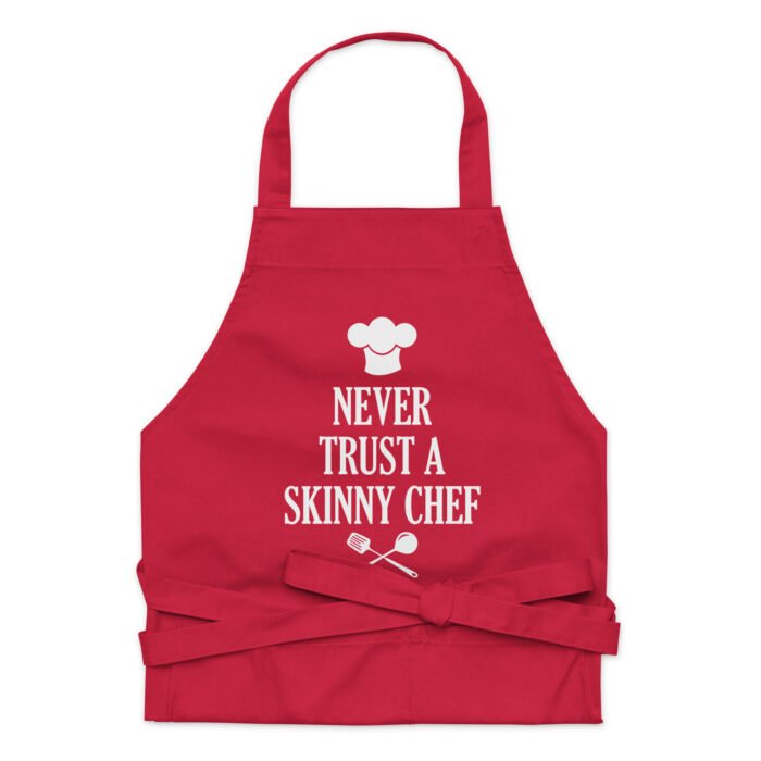 Never Trust A Skinny Chef Funny Apron - Ideal Gift for Dad Father's Day or Mom Mother's Day Present - For Sous Chef - For Head Chef