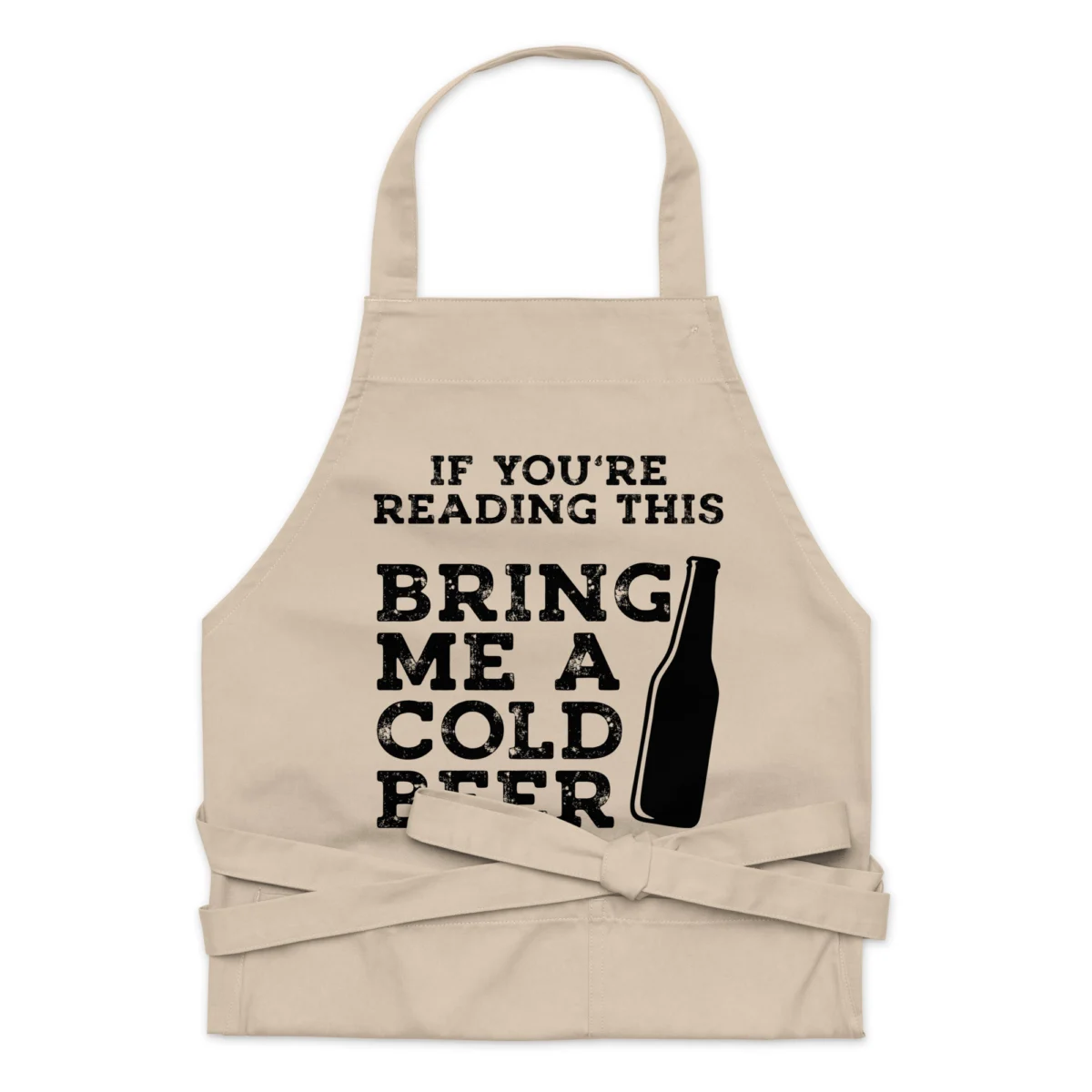 If You're Reading This Bring Me A Cold Beer Apron - Funny BBQ Grilling Apron - Funny Apron for Men - Grill Gift for Cooking Dad, Husband