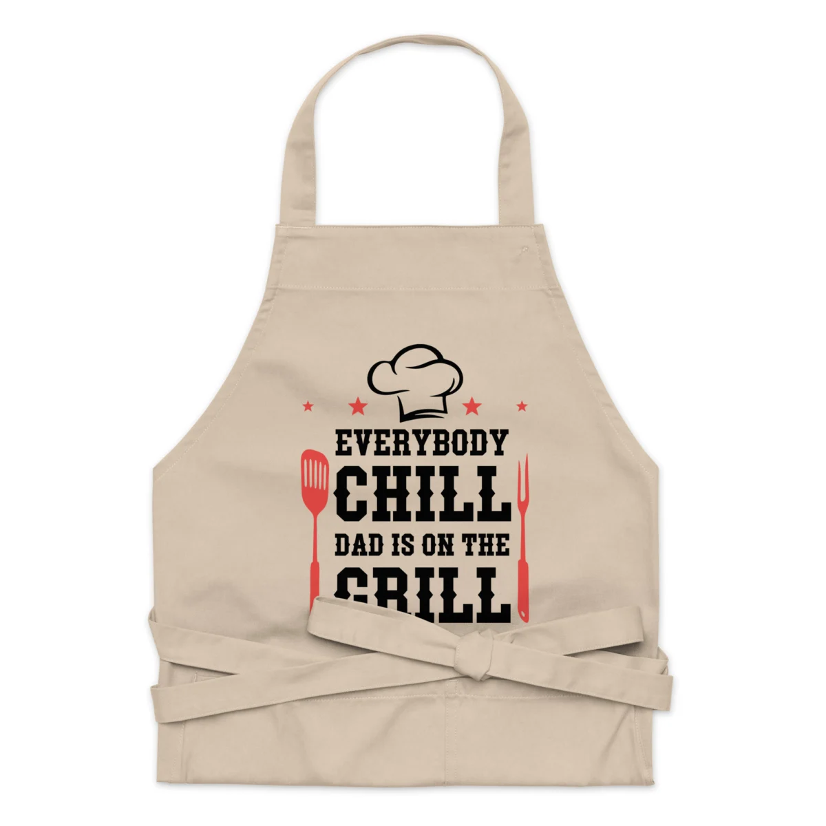 organic-cotton-apron-rope-front-660bcf382bc25.jpg Everybody Chill Dad Is On The Grill Funny Outdoor Grilling Apron - Perfect Gift for BBQ Dads