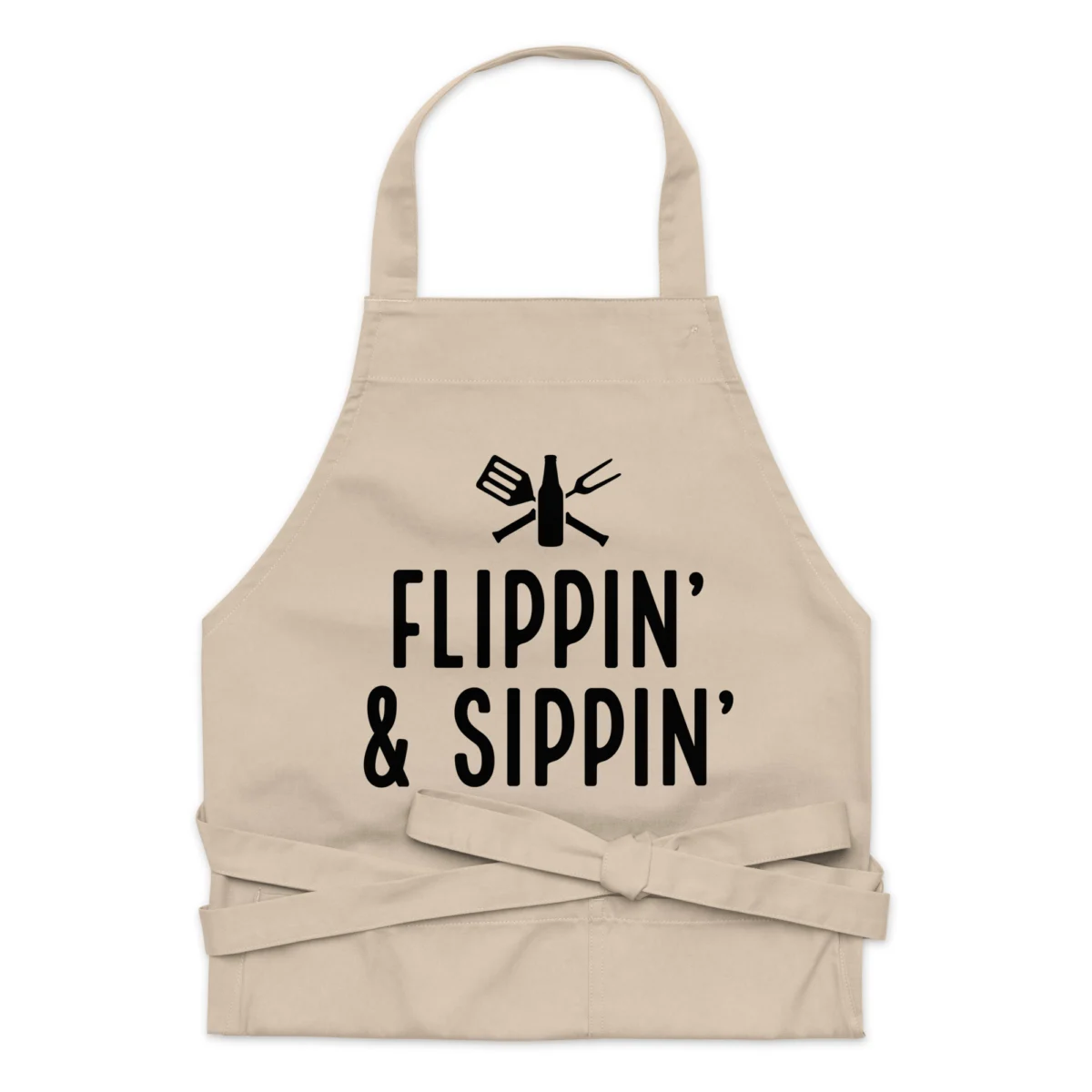 Flipping And Sipping Funny Grilling Apron for Dad BBQ