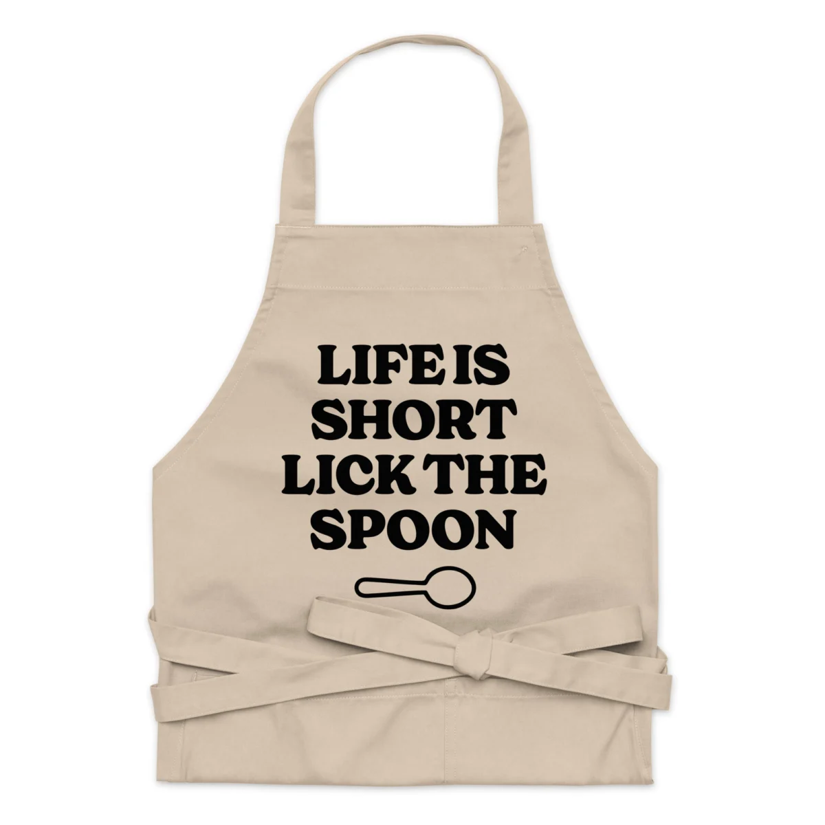 Life Is Short Lick The Spoon Funny Apron - Funny Kitchen Sayings - Funny Aprons for Men - Gift for Her - Chef Kitchen, BBQ, Baking Apron - Father Day Gift For Dad