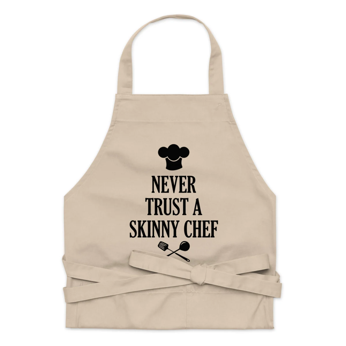 Never Trust A Skinny Chef Funny Apron - Ideal Gift for Dad Father's Day or Mom Mother's Day Present - For Sous Chef - For Head Chef