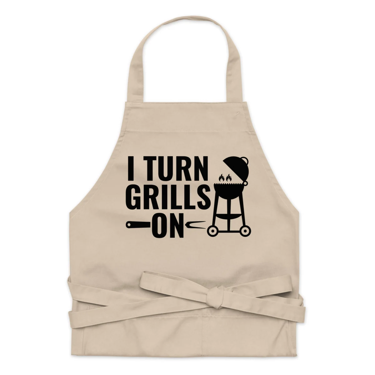 organic-cotton-apron-rope-front-6612cccd89f68.jpg I Turn Grills On Apron - Funny BBQ Grilling Apron - Funny Cooks Chefs Grillers Saying - Father's Day Apron Gift For Dad
