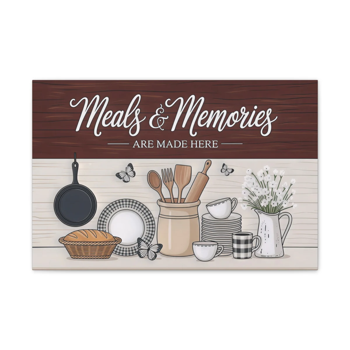 Meals & Memories are made Here Kitchen Canvas Wall Art
