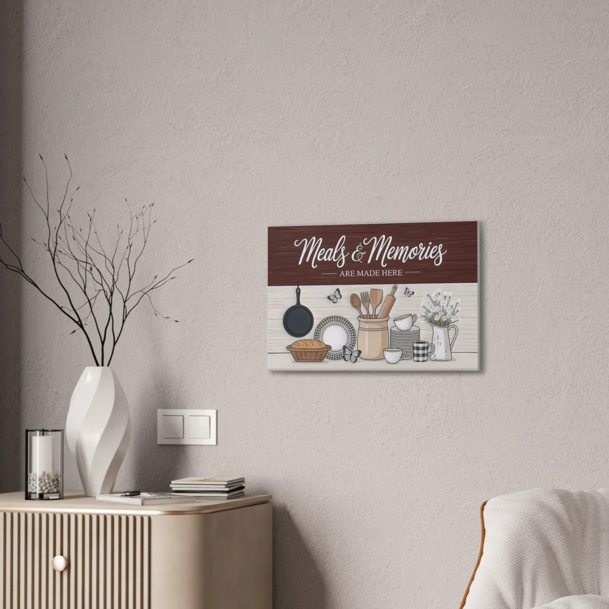 Meals & Memories are made Here Kitchen Canvas Wall Art