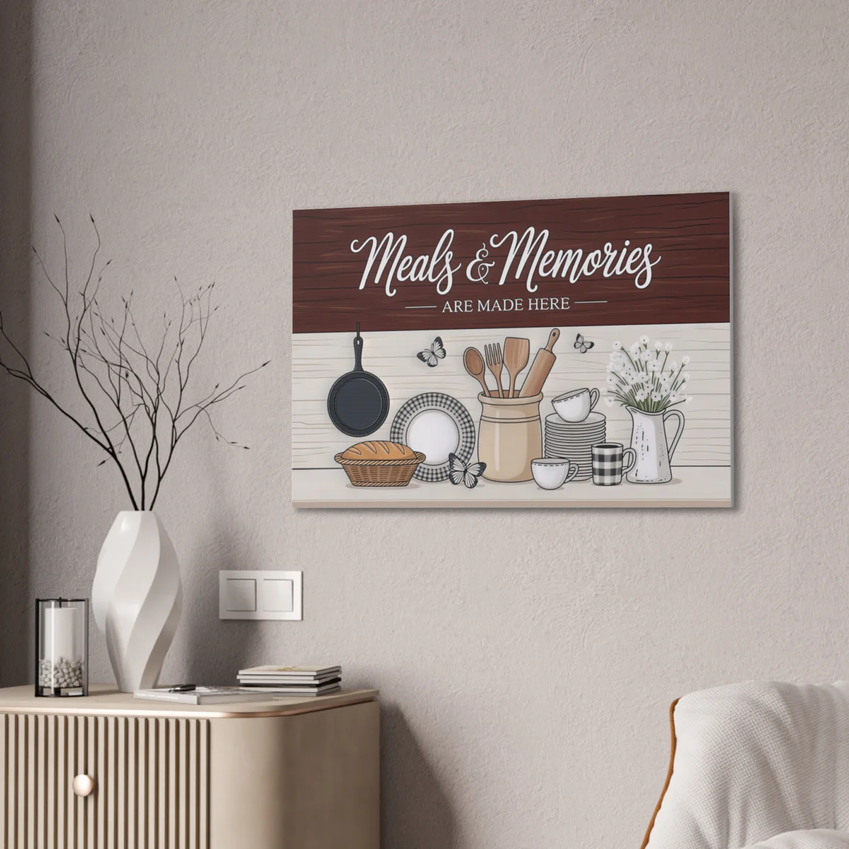 Meals & Memories are made Here Kitchen Canvas Wall Art