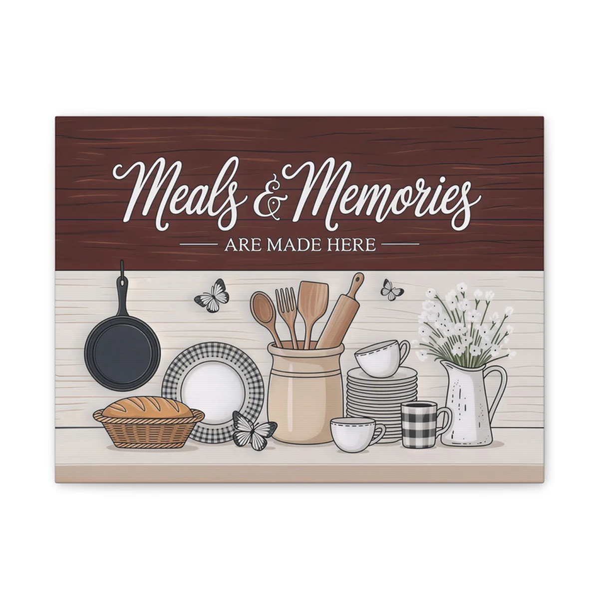 Meals & Memories are made Here Kitchen Canvas Wall Art