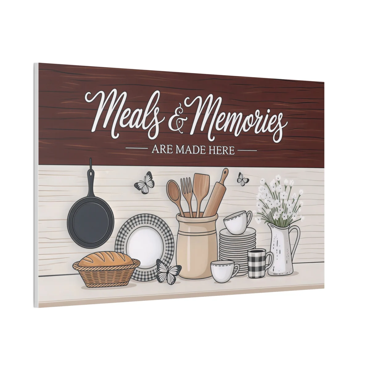 Meals & Memories are made Here Kitchen Canvas Wall Art