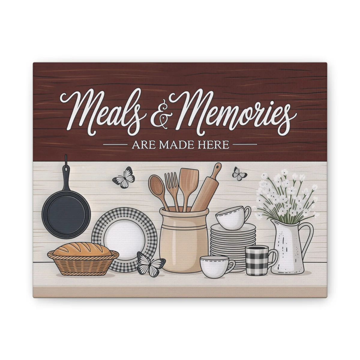 Meals & Memories are made Here Kitchen Canvas Wall Art