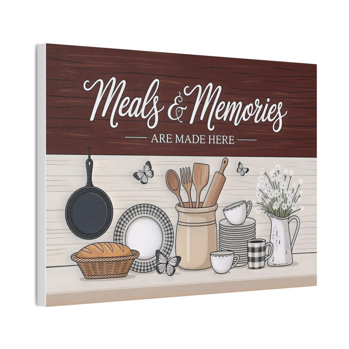 Meals & Memories are made Here Kitchen Canvas Wall Art