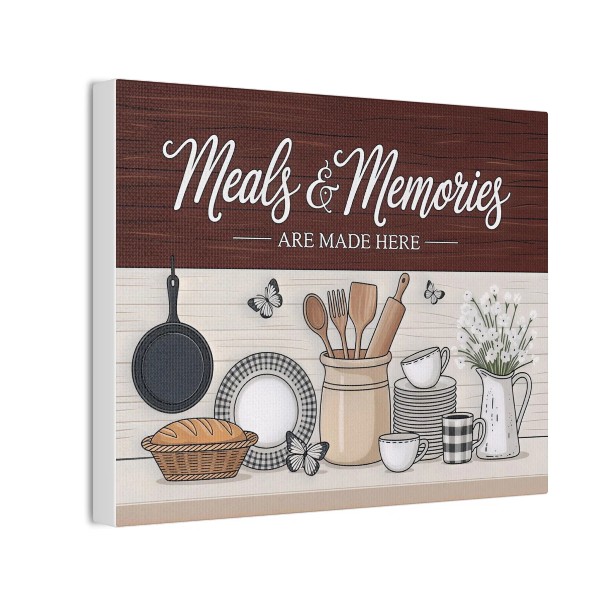 Meals & Memories are made Here Kitchen Canvas Wall Art